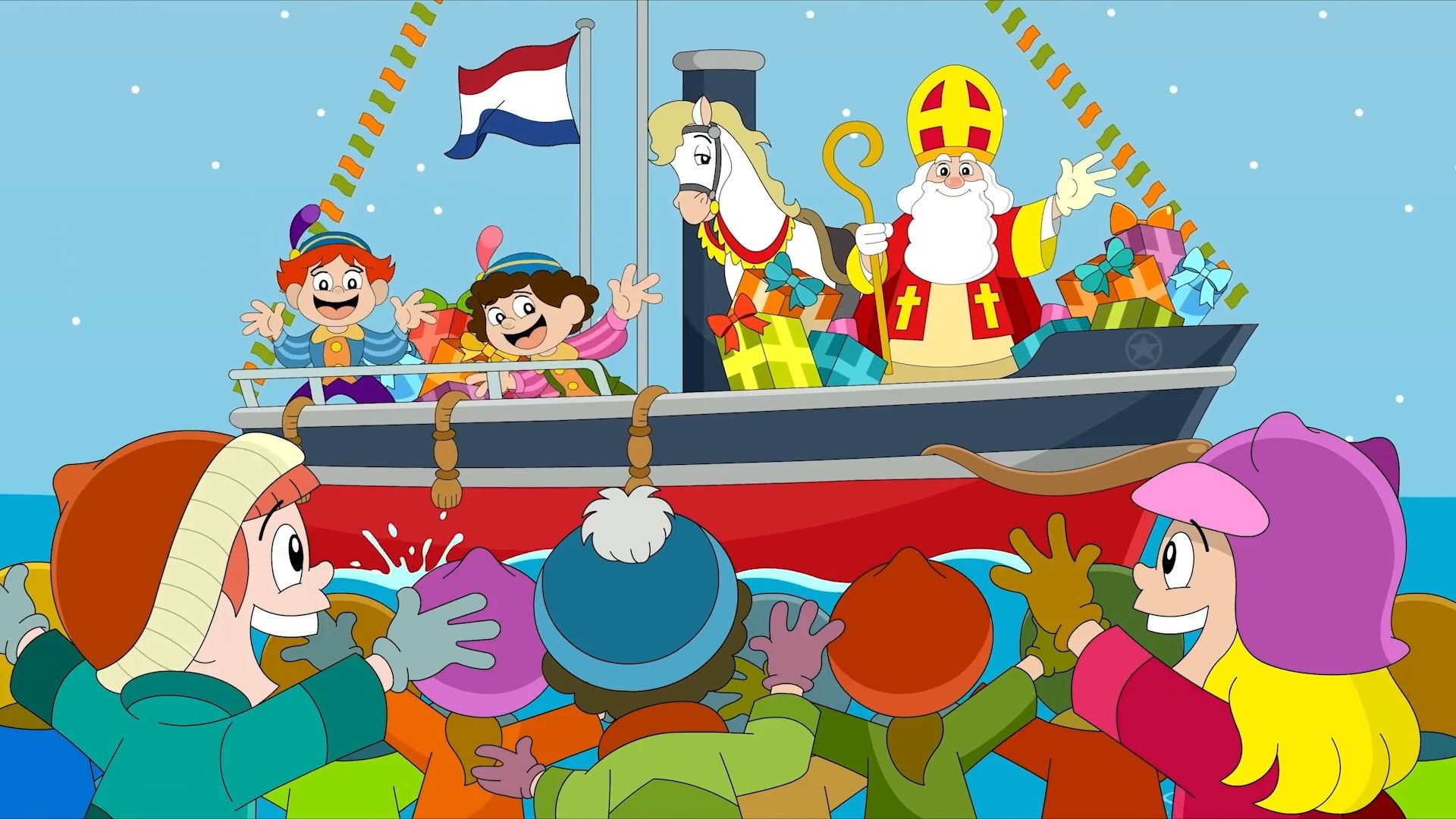 Zie Ginds Komt De Stoomboot background